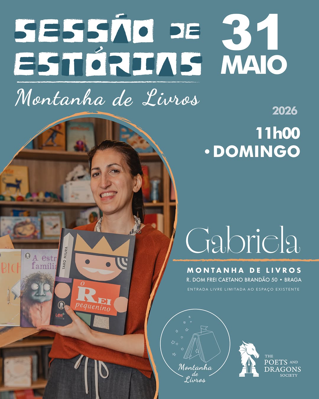 Sessão de estórias com a Gabriela