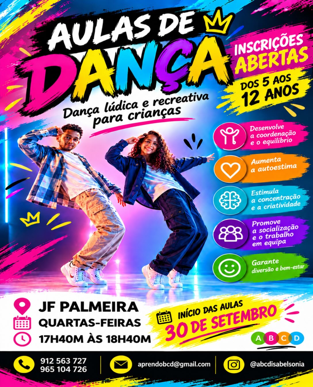 Aulas de dança lúdica e recreativa